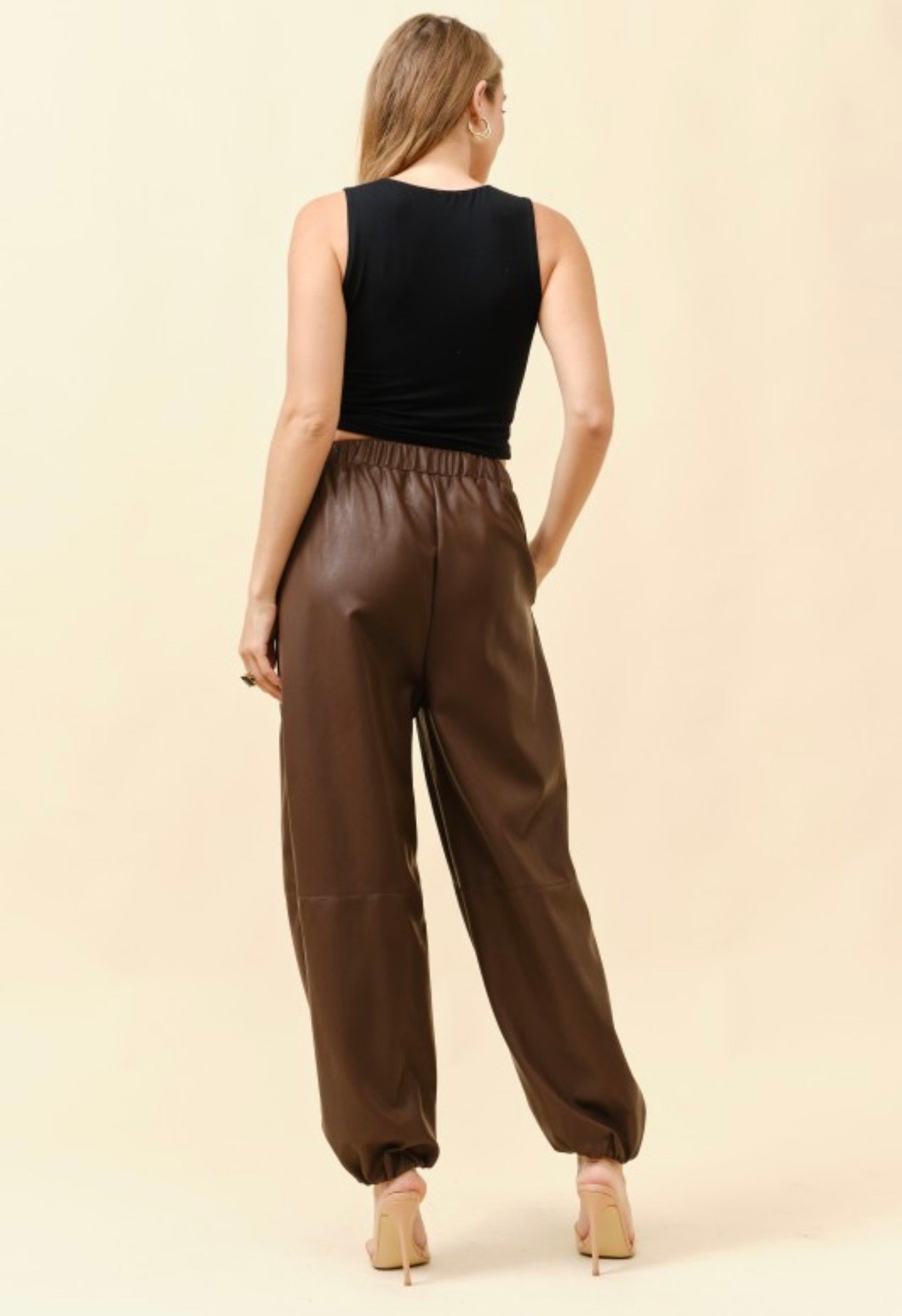BROWN LEATHER PANT