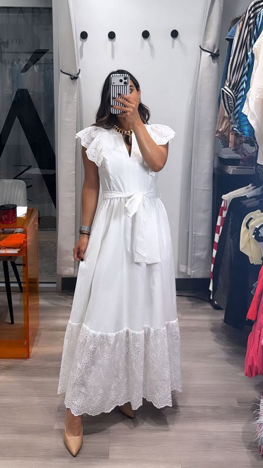 Romantic Eyelet Midi Dress