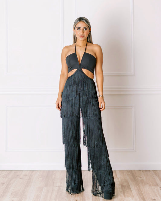 CUTOUT BLACK JUMPSUIT