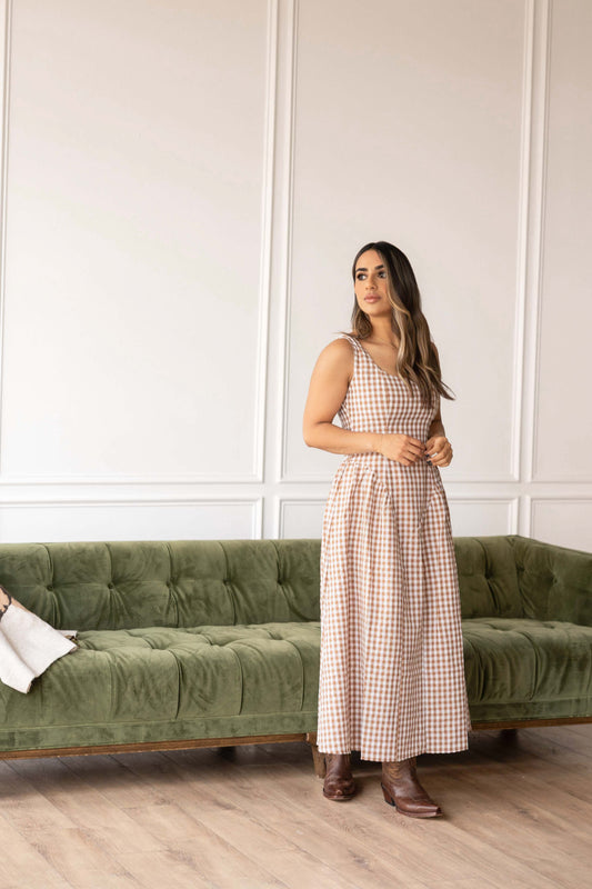 Gingham Midi Dress