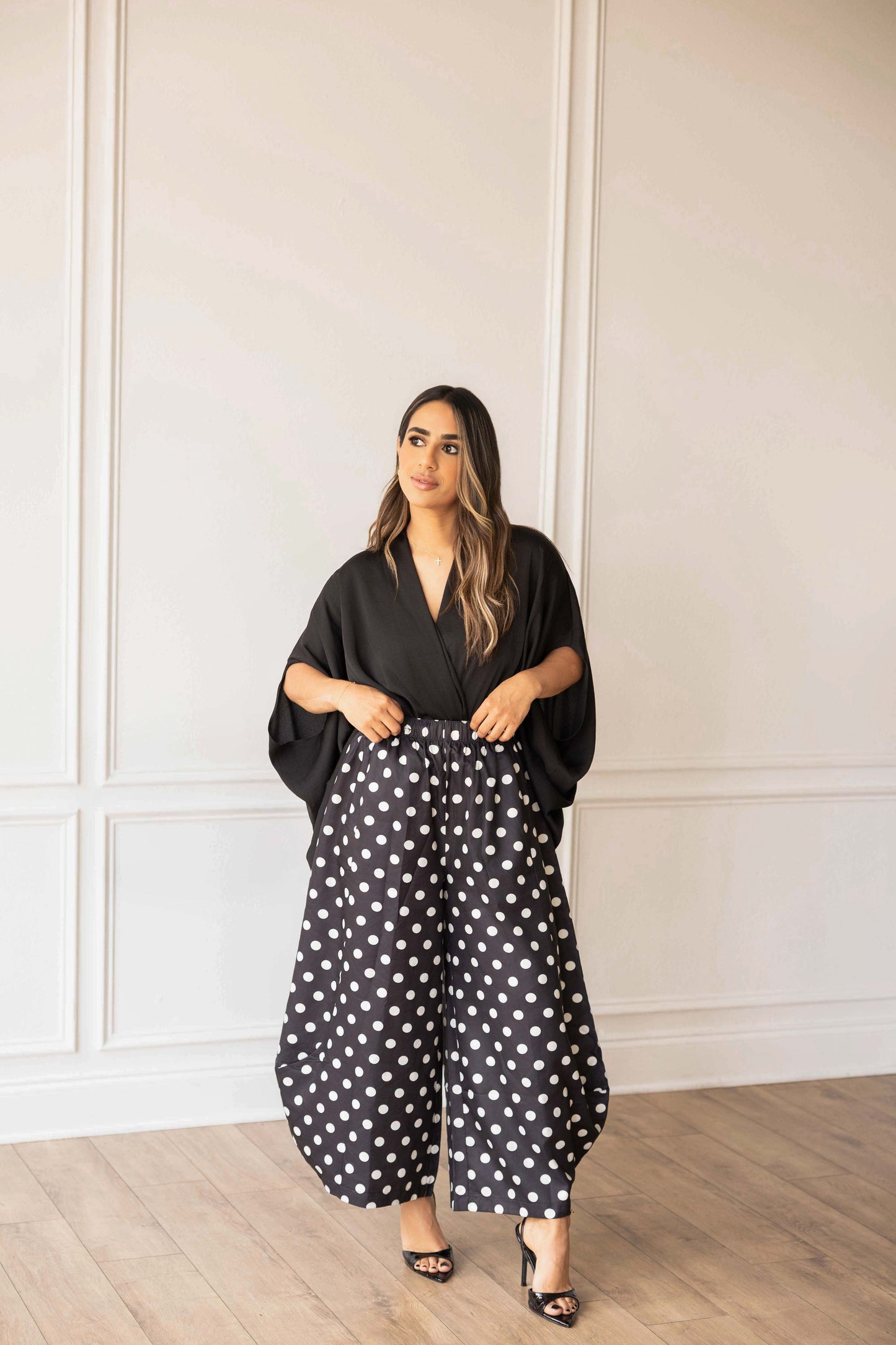Polka Dot Wide-Leg Pants