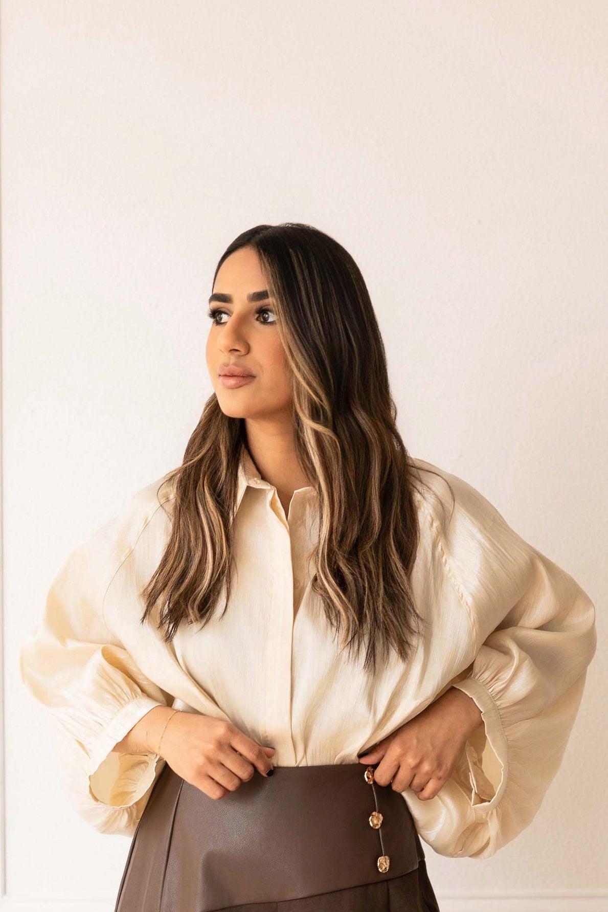 Oversized Balloon Sleeve Blouse