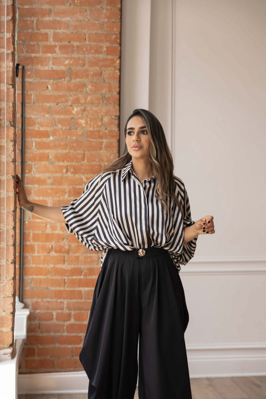 Oversized Striped Blouse