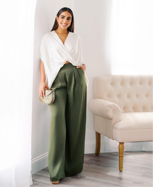 PALAZZO PANT IN OLIVE