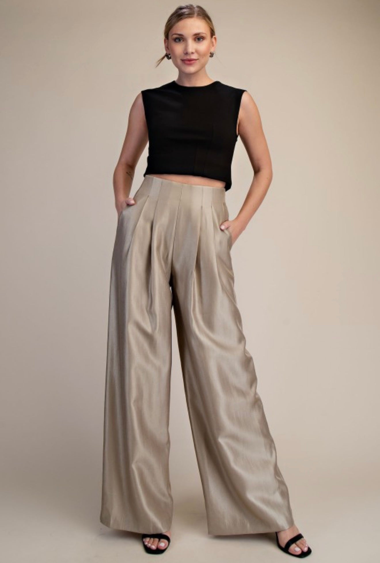 HIGH WAISTED WIDE PANTS