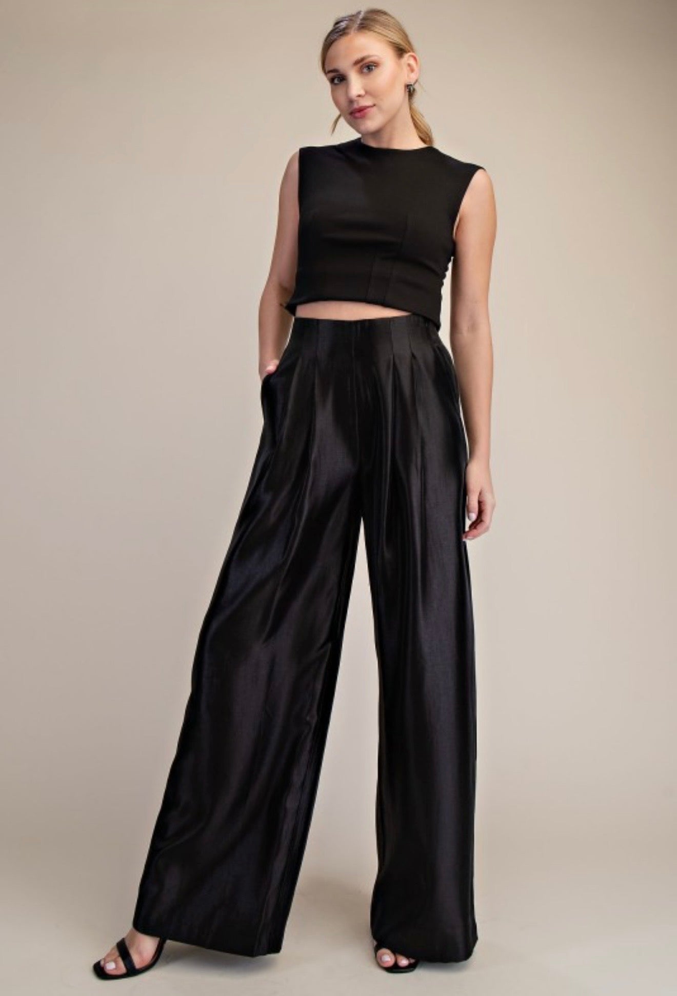 HIGH WAISTED WIDE PANTS