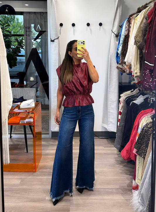 HIGH RISE ANKLE WIDE JEANS