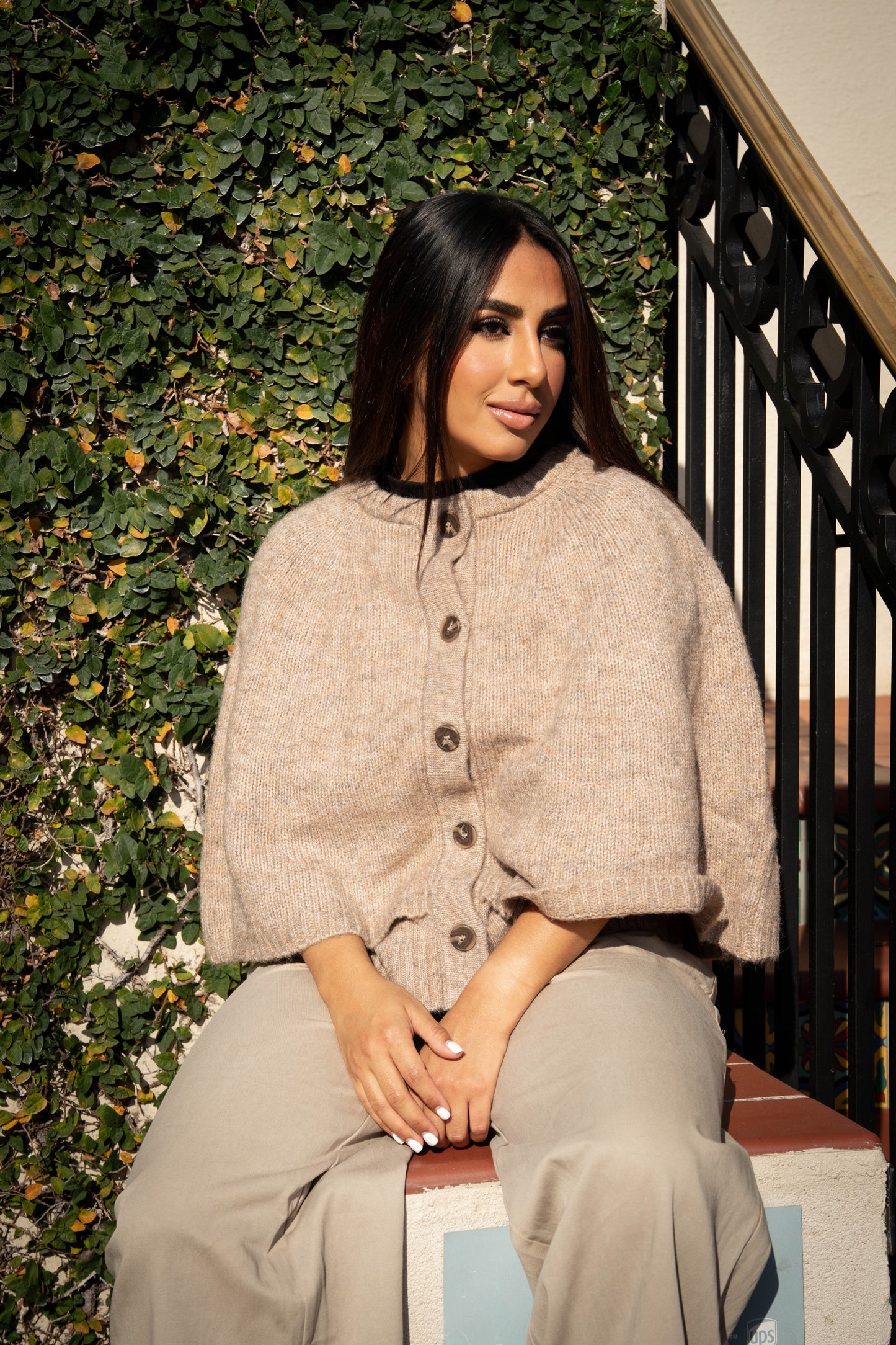 SWEATER CAPE CARDIGAN