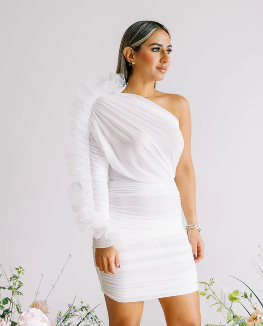 WHITE MESH DRESS