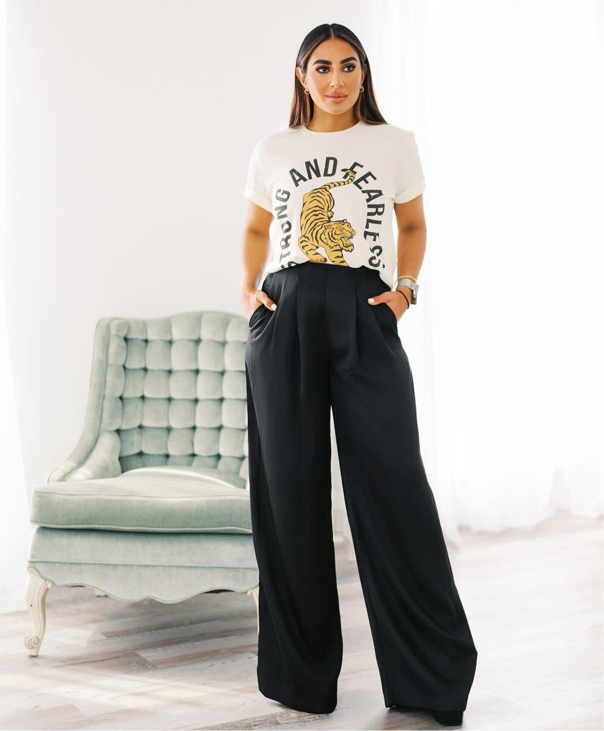 PALAZZO PANT IN BLACK