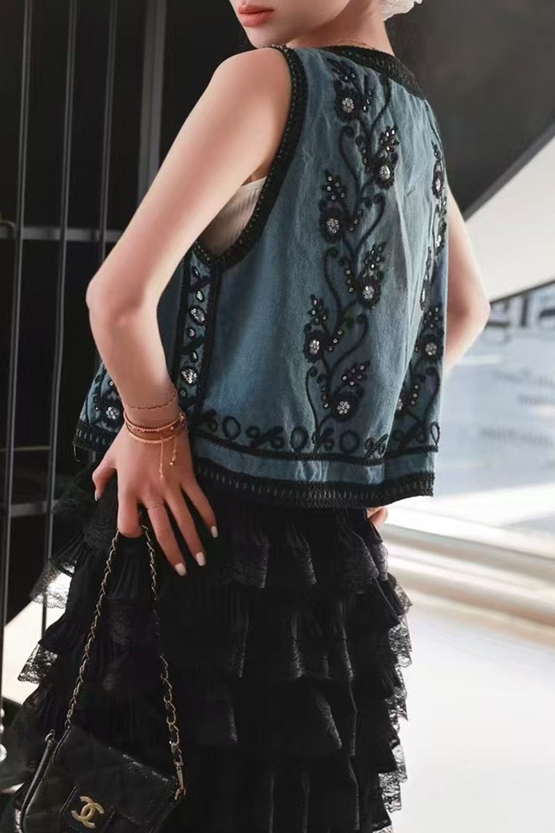 DENIM BLACK VEST