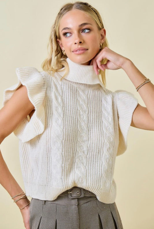 TURTLENECK RUFFLE TOP