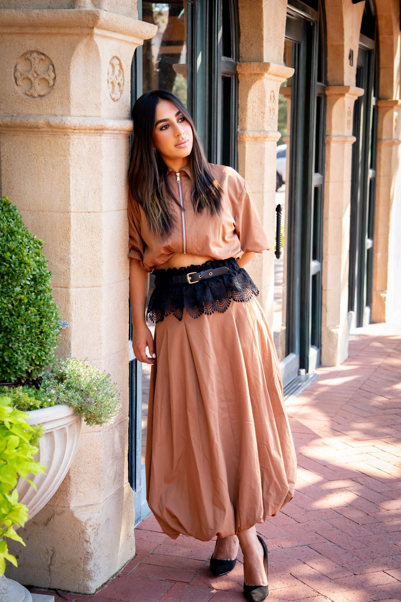ZIPPER CROP TOP & SKIRT