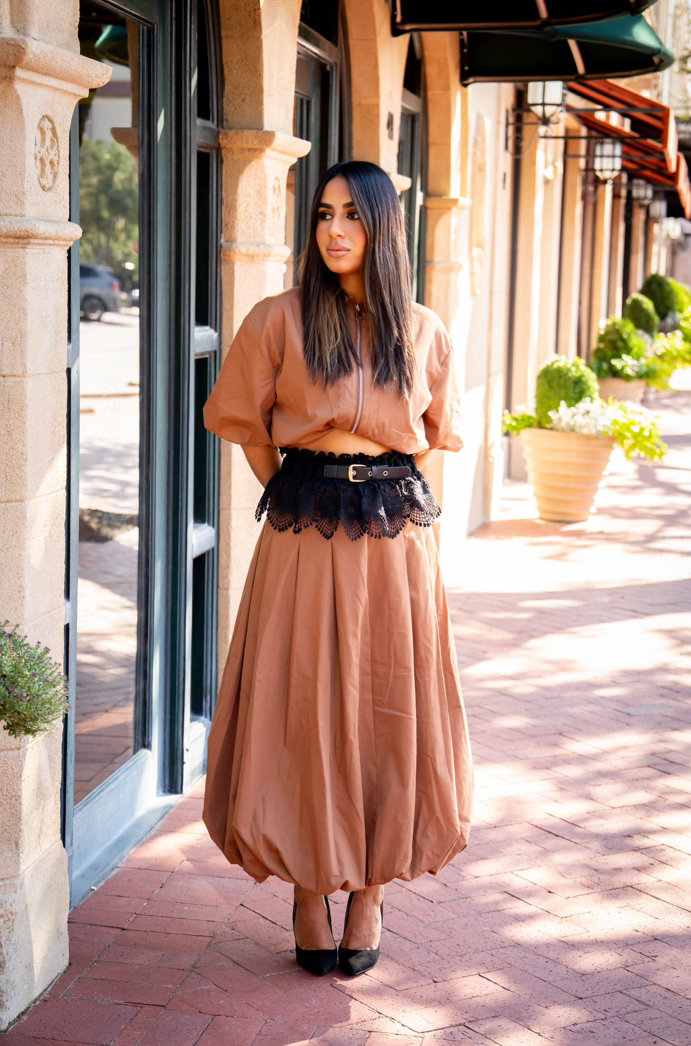 ZIPPER CROP TOP & SKIRT
