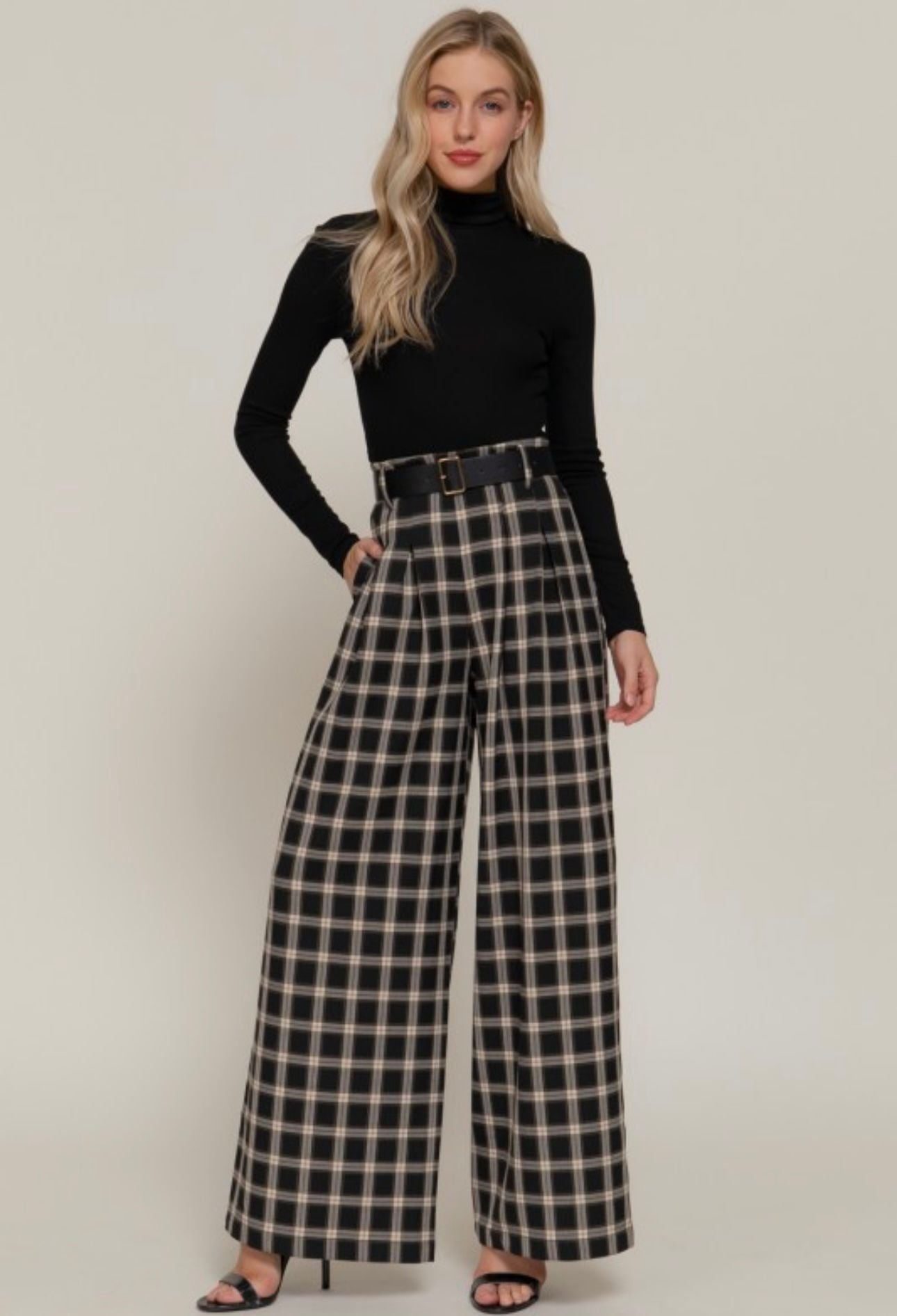 WIDE LONG PANTS WITH BELT