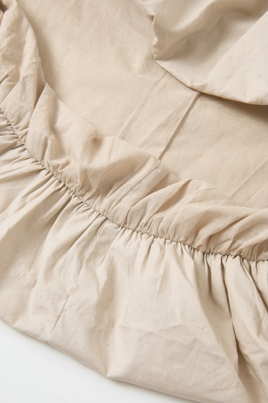 Beige Bubble Hem Blouse